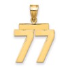 14k Medium Polished Number 77 Charm