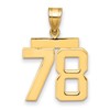 14k Medium Polished Number 78 Charm