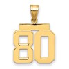 14k Medium Polished Number 80 Charm