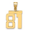 14k Medium Polished Number 81 Charm