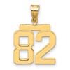 14k Medium Polished Number 82 Charm