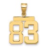 14k Medium Polished Number 83 Charm