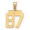 14k Medium Polished Number 87 Charm
