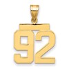 14k Medium Polished Number 92 Charm