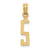 14k Polished Number 5 Pendant