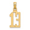 14k Polished Number 13 Pendant
