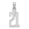 14kw Polished Number 21 Pendant