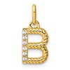 14k Twisted with .05 ct. Diamond Initial B Charm