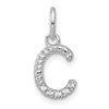 14k White Gold Twisted with .05 ct. Diamond Initial C Charm