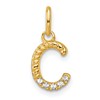 14k Twisted with .05 ct. Diamond Initial C Charm