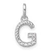 14k White Gold Twisted .07 ct. Diamond Initial G Charm