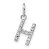 14k White Gold Twisted .07 ct. Diamond Initial H Charm