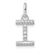 14k White Gold Twisted .05 ct. Diamond Initial I Charm