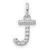 14k White Gold Twisted .07 ct. Diamond Initial J Charm
