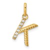 14k Twisted .05 ct. Diamond Initial K Charm