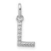 14k White Gold Twisted .05 ct. Diamond Initial L Charm