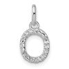 14k White Gold Twisted .07 ct. Diamond Initial O Charm