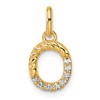 14k Twisted .07 ct. Diamond Initial O Charm