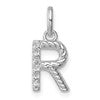 14k White Gold Twisted .05 ct. Diamond Initial R Charm