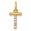 14k Twisted .05 ct. Diamond Initial T Charm