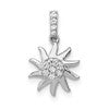 14k White Gold 1/15 carat Diamond Fancy Sun Pendant