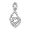 14k White Gold 1/4 carat Diamond Fancy Heart Infinity Chain Slide