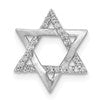14k White Gold 1/10 carat Diamond Star of David Chain Slide