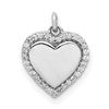 14k White Gold 1/10 carat Diamond Fancy Polished Heart Pendant