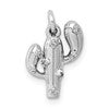 14k White Gold Diamond Cactus Pendant