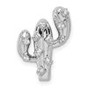 14k White Gold 1/10 carat Diamond Cactus Chain Slide