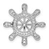 14k White Gold 1/4 carat Diamond Ship Wheel Pendant