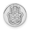 14k White Gold 1/10 carat Diamond Hamsa Round Chain Slide