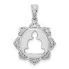 14k White Gold 1/6 carat Diamond Buddha Pendant
