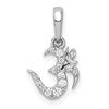 14k White Gold 1/10 carat Diamond Om Symbol Pendant