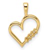 14k Holds 3-1.6mm Stones Heart Pendant Mounting