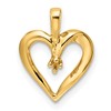 14k Holds 1-1.3mm Stone Heart Pendant Mounting