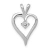 14k White Gold 1/10 carat AA Diamond Heart Pendant