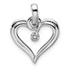 14k White Gold Holds 1-1.4mm Stone Heart Pendant Mounting