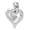 14k White Gold Holds 2-1.6mm Stones Fancy Heart Mounting