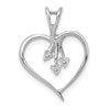 14k White Gold 1/20 carat Diamond Heart Pendant