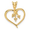 14k Holds 3-1.6mm Stones Heart Pendant Mounting