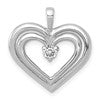 14k White Gold 1/8 carat AA Diamond Double Heart Pendant