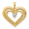 14k 1/8 carat AA Diamond Double Heart Pendant