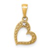 14k  .01 carat Diamond Curved Heart Pendant