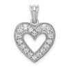 14k White Gold 1/4 carat Diamond Heart Pendant