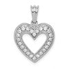 14k White Gold 1/3 carat Diamond Heart Pendant