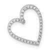 14k White Gold 1/10 carat Diamond Heart Chain Slide