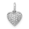 14k White Gold 1/10 carat Pave Diamond Heart Pendant
