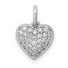 14k White Gold 1/5 carat Pave Diamond Heart Pendant