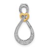 14k Two-tone 1/20 carat Diamond Infinity with Heart Chain Slide